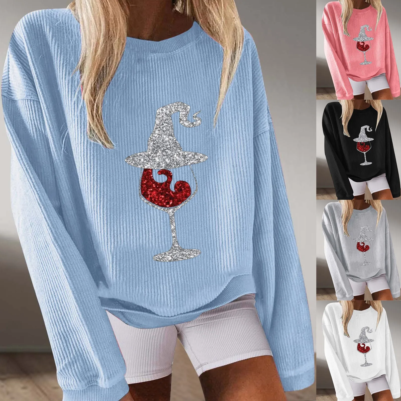 

Женская трикотажная рубашка с длинным рукавом и круглым вырезом