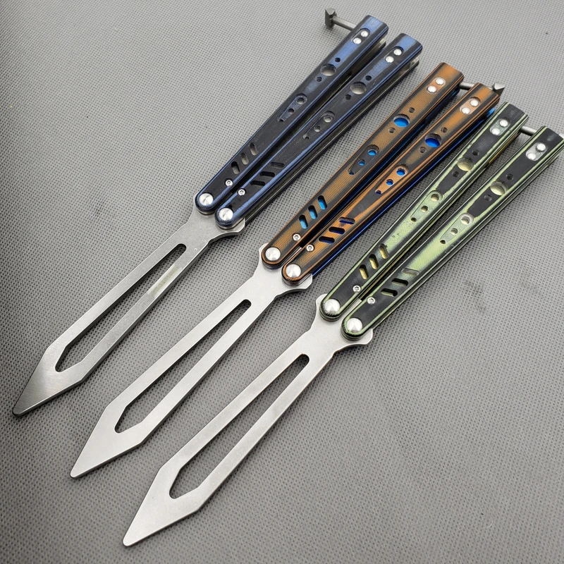 

Killer Bee BRS Series Double Color G10 Handle Butterfly Practice swing knife (three colors) trainer blade canping huntin toolg