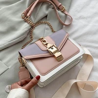 contrast color crossbody messenger bags for women 2022 summer travel small pu leather shoulder simple bag ladies handbags purses