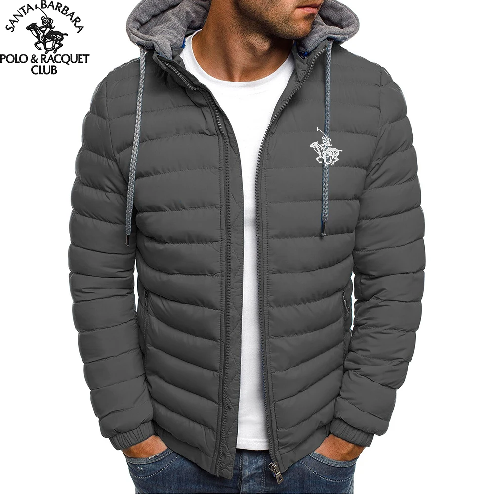 Фото SANTA BARBARA POLO &RACQUET 2525, новая мужская пуховая хлопковая куртка с капюшоном, ветрозащитное пальто-пуховик для повседневной носки №5