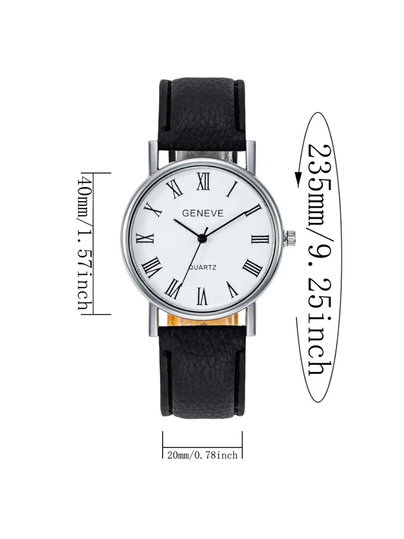 2023 Explosive Roman Numerals Dial Men's Ladies Business Watch Men's Belt Quartz Watch Students Casual Fashion Trend Gift Watch