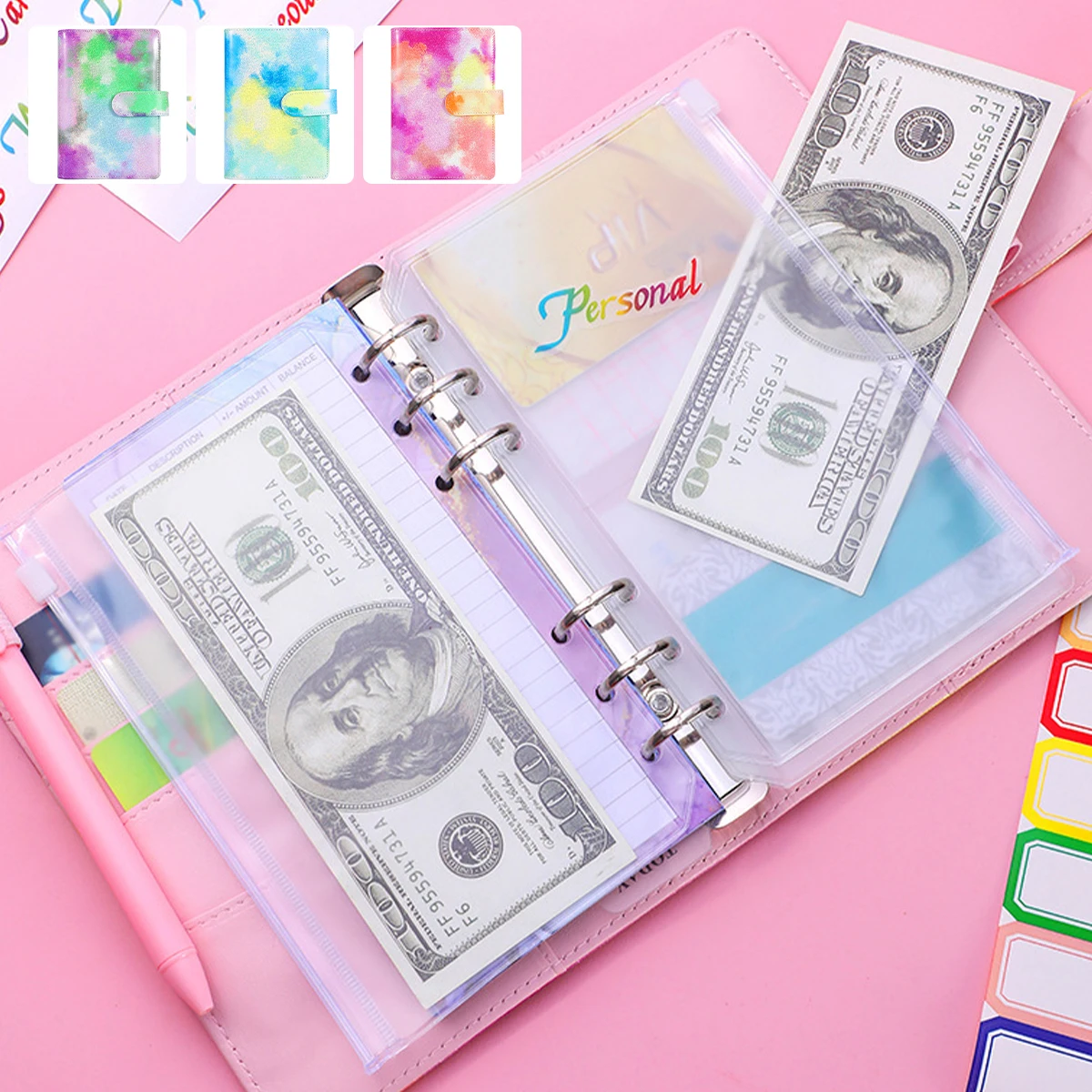 

27 шт., бумажник-органайзер из ПУ кожи, с линейкой