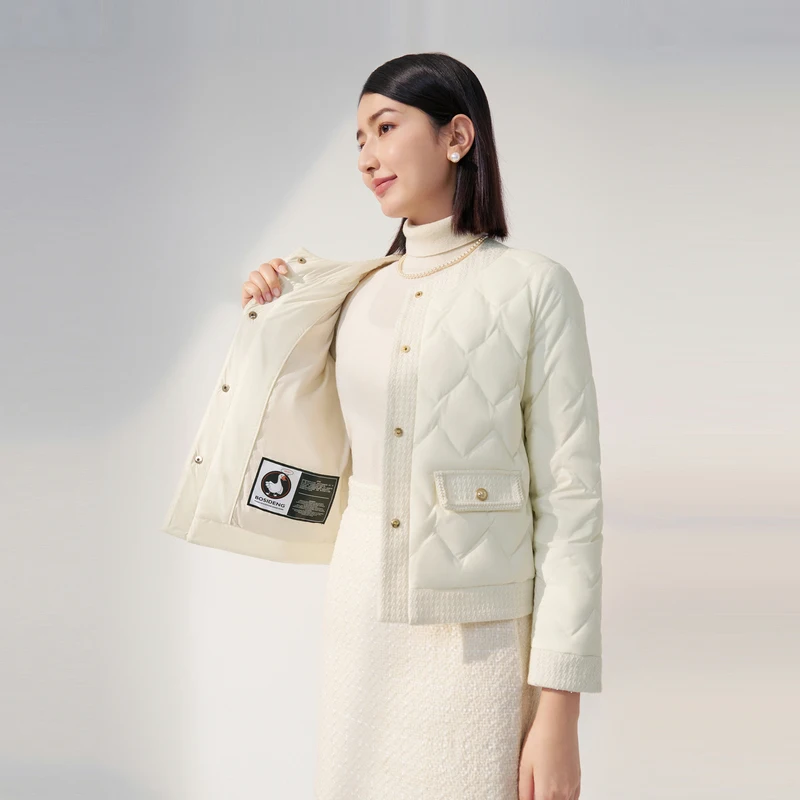 BOSIDENG 90% гусиный пуховик офисное Женское пальто теплая весовая куртка тонкая B30134116