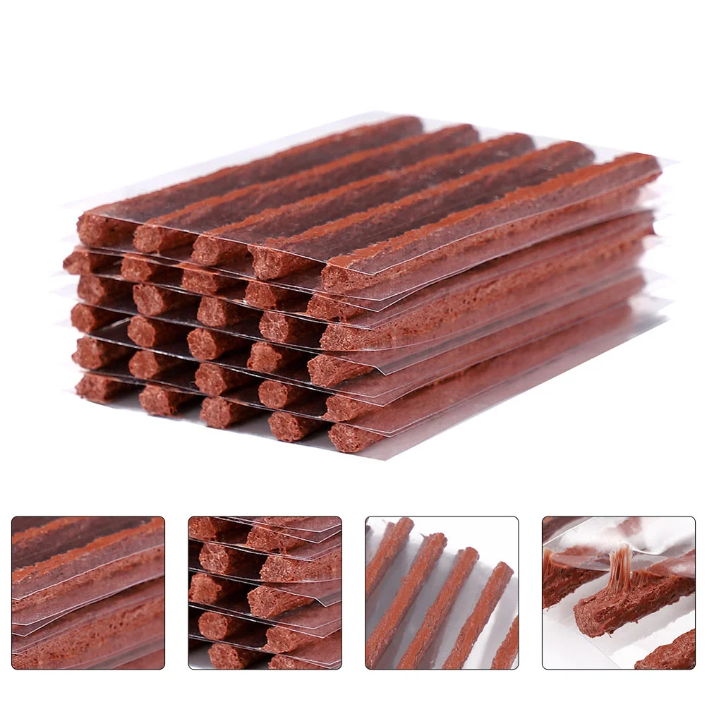 

100 Pcs Bike Tire Repair Plugs Motorcycle Sealer Repairing Car Strips Natural Rubber