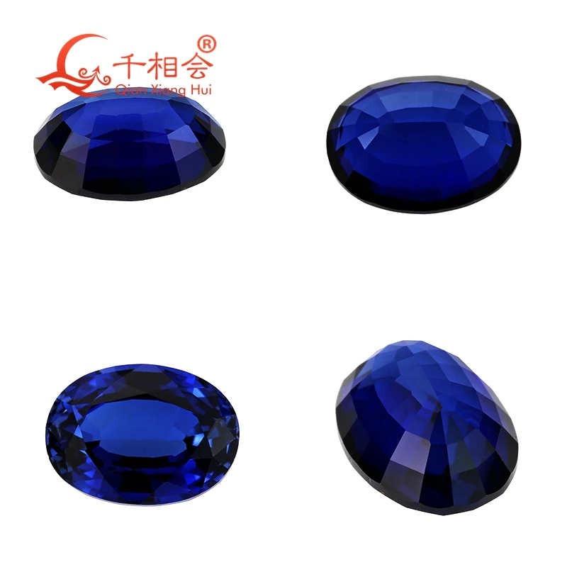 Тайская огранка Королевский синий цвет Искусственный сапфир овальной формы