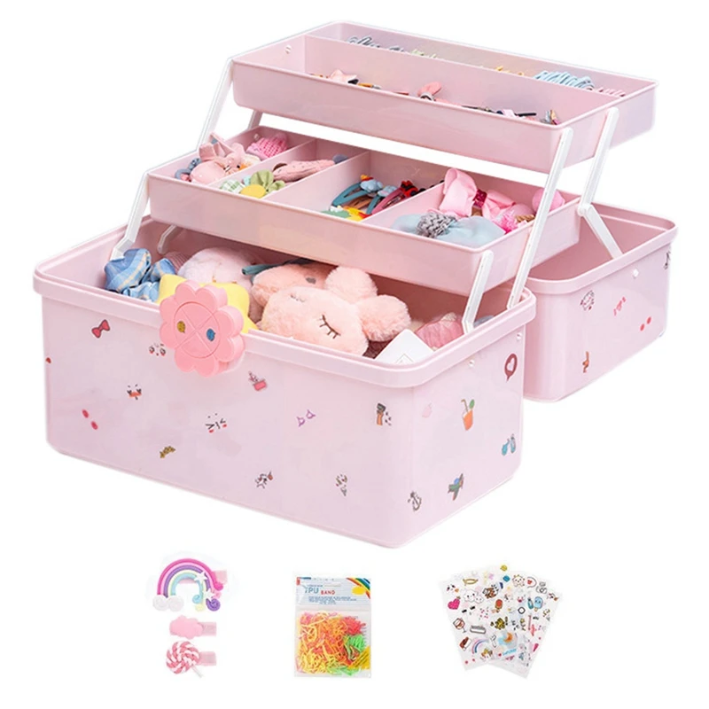 

Children's Hair Accessories Storage Box Baby Head Rope Hairpin Rubber Band Head Jewelry Dressing Cute Girl Jewelry Box