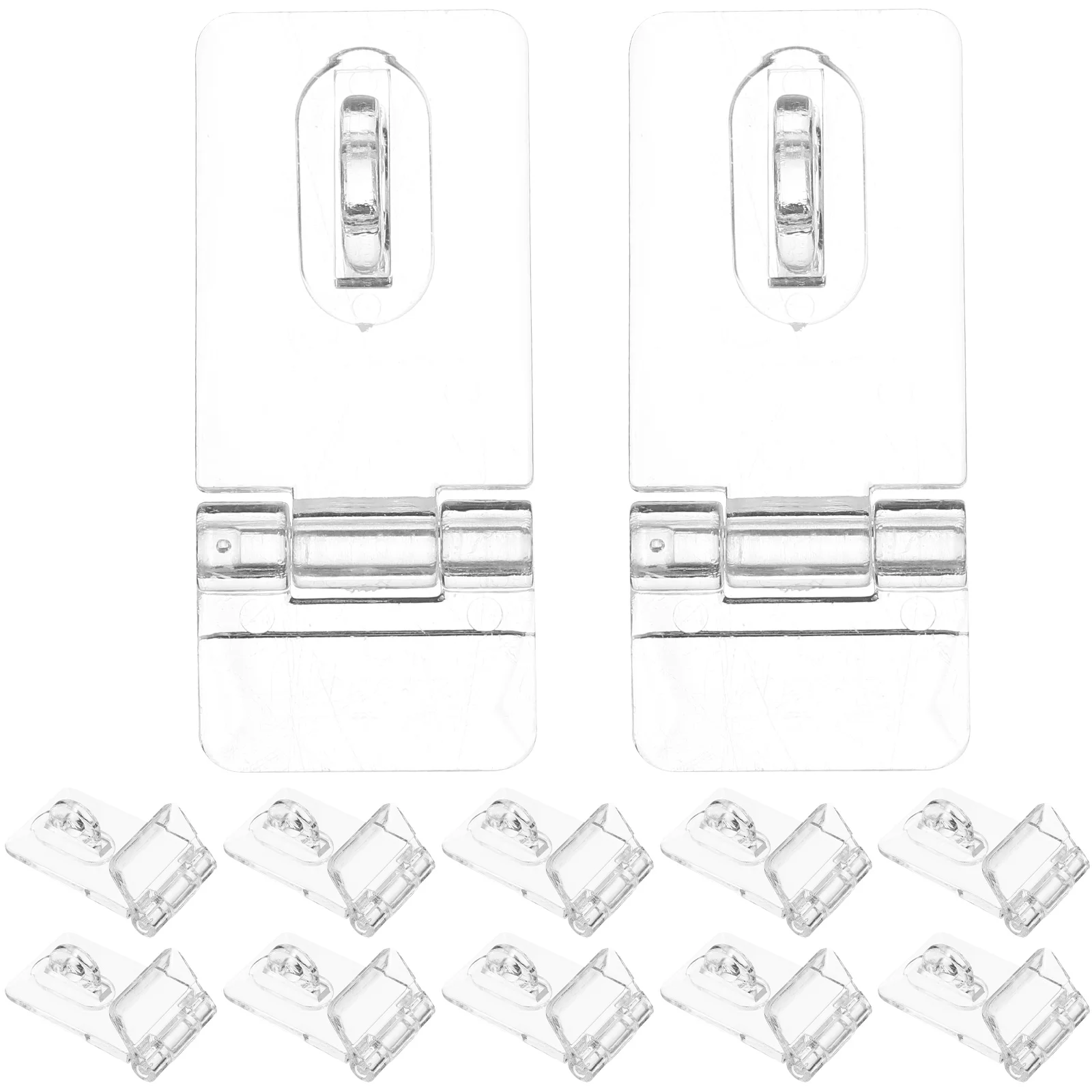 

12 Sets Plastic Hinges Transparent Lock Hasp Buckles Clear Locks Crafts Latches Padlock Acrylic Hasps