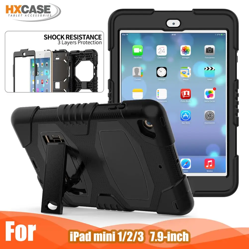 

Чехол для Ipad Mini 1 2 3 поколение Встроенный чехол с подставкой прочный Силиконовый противоударный Детский защитный чехол для планшета