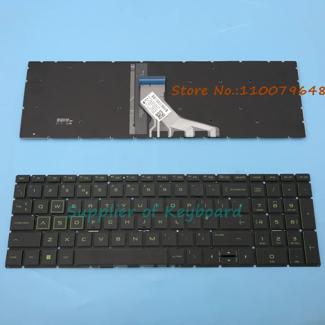 Клавиатура YELIMI для HP Pavilion GAMING зеленая подсветка