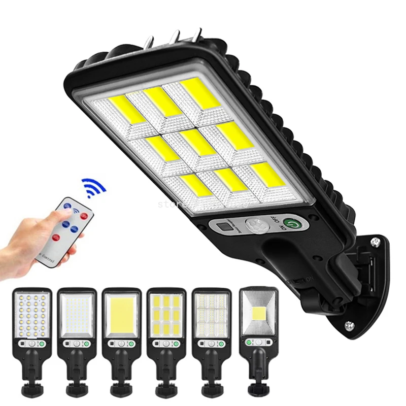 

LED Outdoor Solar Lamp Solar Street Lights with 3 Mode IP65 Waterproof PIR Motion Sensor Security for Garden Patio Porch Wall