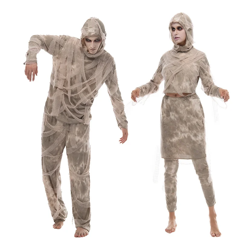 

2022 New Family Halloween Horror Mummy Wrap Outfit Cosplay Adult Scary Egyptian Mummy Costume Carnival Easter Purim Fancy Dress