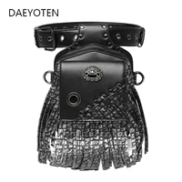 daeyoten 2022 new punk fanny packs motocycle waist bag for men tactical bag womens tassel bum bag pack man for traveling zm1303