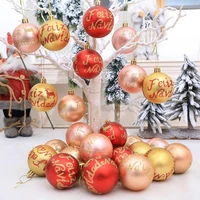 6pcs christmas balls festive exquisite decorative glittery xmas tree letter color painted balls decor for christmas