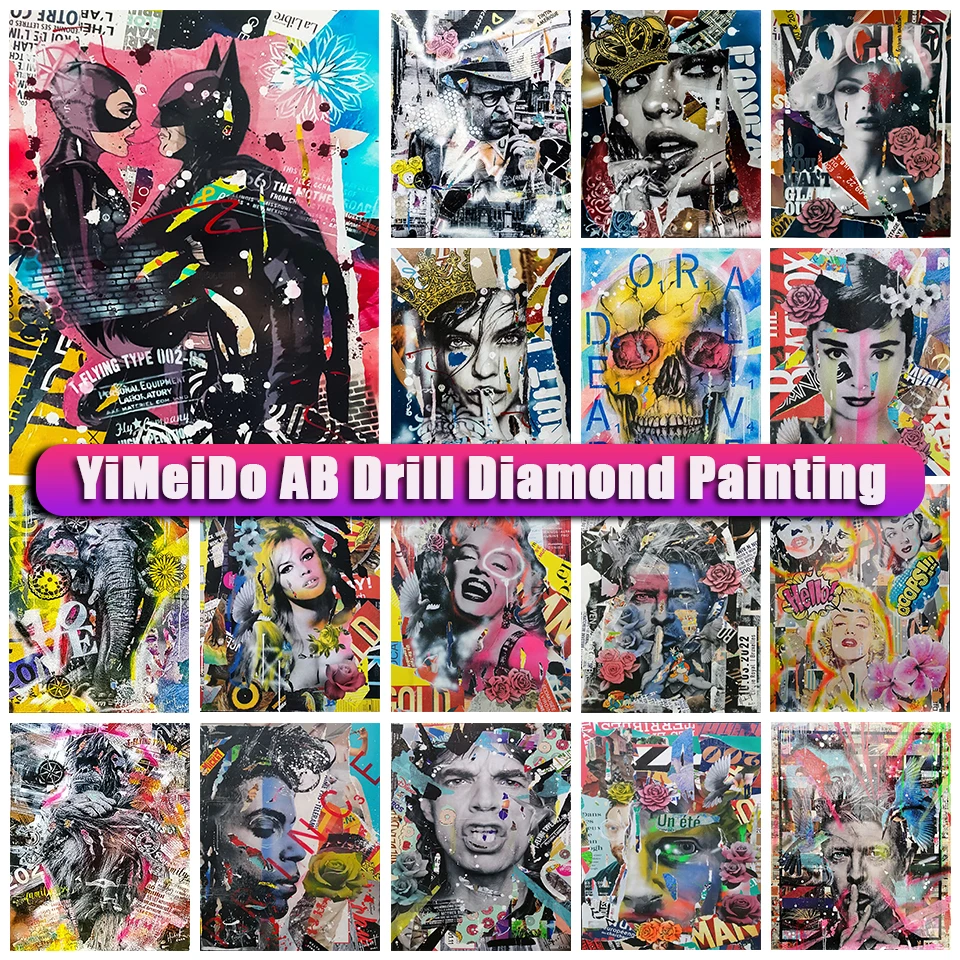 

YIMEIDO сумка на молнии AB, алмазная живопись, портрет, полный квадрат/круглый 5D, «сделай сам», вышивка из страз, женский череп, искусственная вышивка крестиком