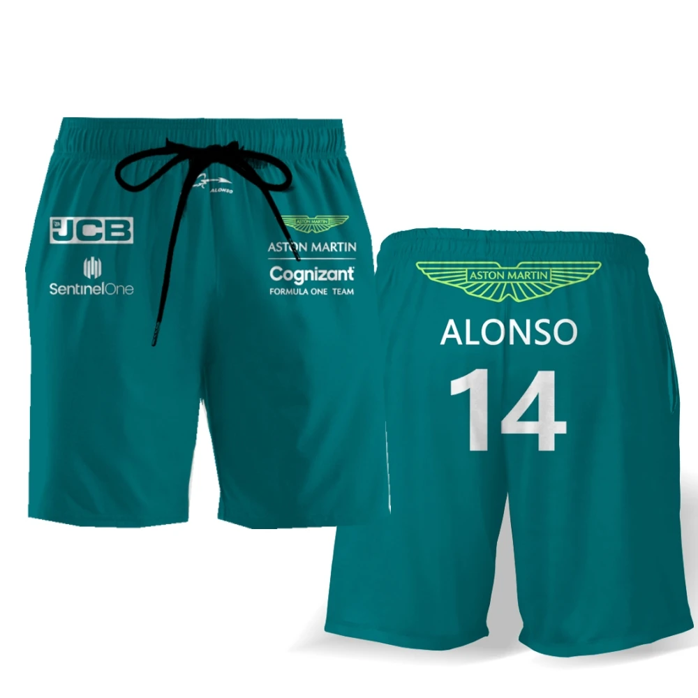 Summer Aston Martin 2023 Formula One F1 Alonso Shorts Beach Pants Men's and Women's MOTO Shorts Fans Supporters Clothing
