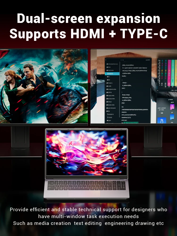 Фото Ноутбук Firebat AS1 AMD Ryzen5 7430u, процессор 15,6 дюйма, 16 ГБ ОЗУ, SSD, 512 ГБ, легкий бизнес-компьютер, Windows, ноутбук BT5.2 WiFi6 №3