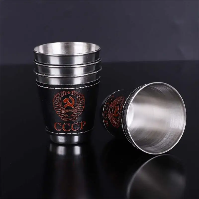 

4pcs 30/70/170ml Hip Flask Cup Stainless Steel Wine Cups Outdoor Coffee Mugs Portable Wine Tumbler Beer Whiskey Alcohol Bottle