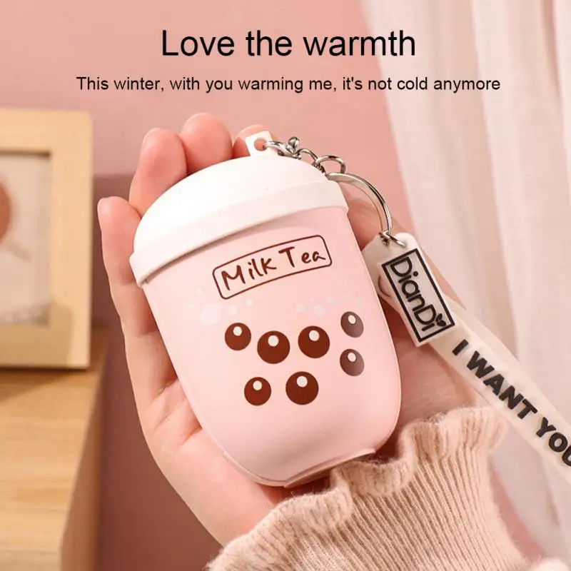 Mini Hand Warmer Easy To Carry Key Chain Warm Appliance Heater Creative Modeling Hands Heaters Milk Tea Cup Usb Charging Cartoon