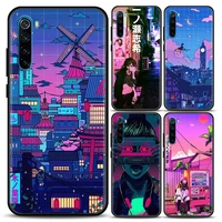 vaporwave glitch anime phone case for redmi 6 6a 7 7a note 7 note 8 a 8t note 9 s pro 4g t soft silicone