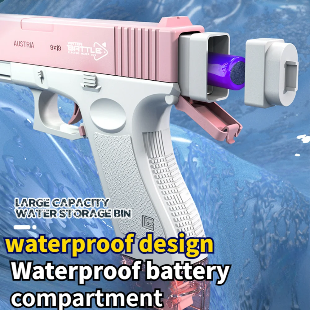 Capacity Glock Water Gun Automatic Electric Burst Large Portable Water Summer Swimming Pool Beach Outdoor Shooting Party Toys images - 6
