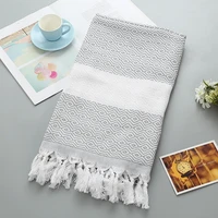rhombus turkey beach sunscreen tassel towel swimming shawl 100x180cm beach towel 80 cotton20 polyester camping towels