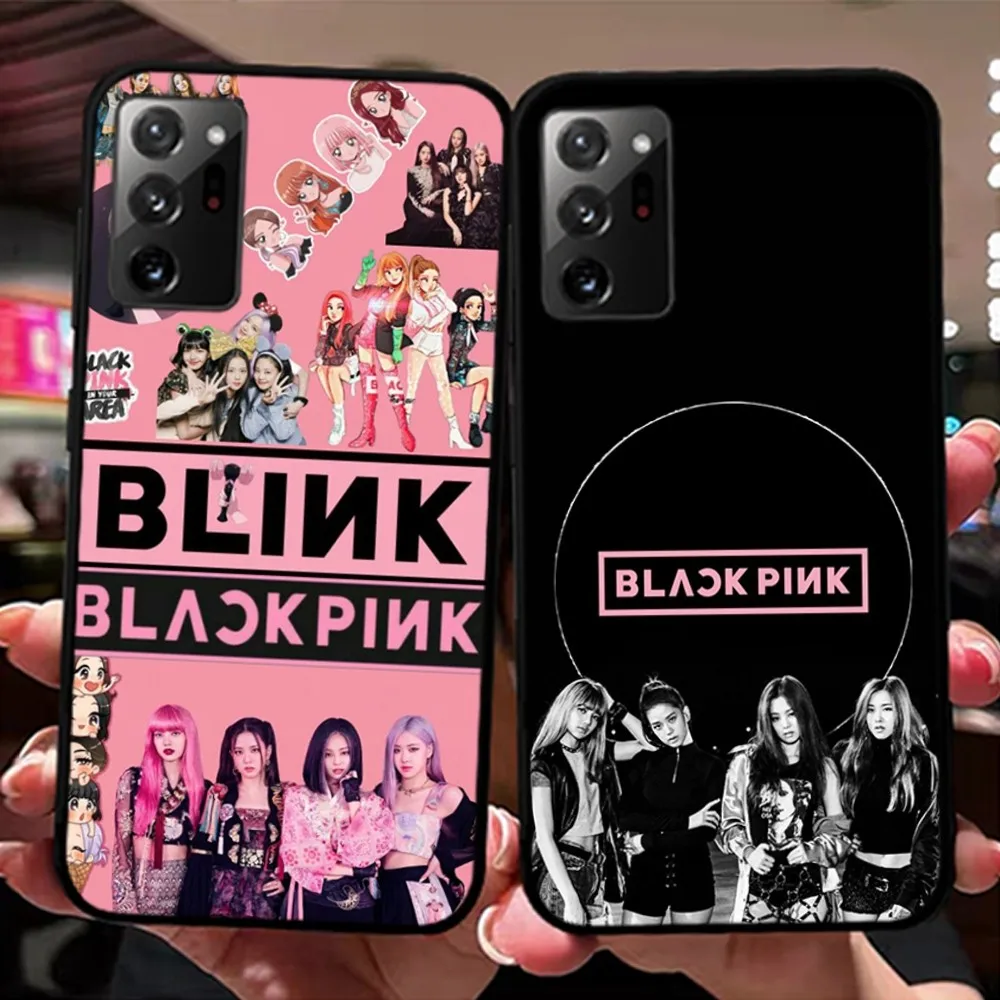 

BLACK-p-pink kpop Phone Case For Samsung Note 8 9 10 20 pro plus lite M 10 11 20 30 21 31 51 A 21 22 42 02 03