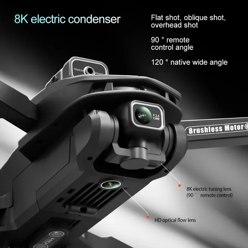 Фото Радиоуправляемый квадрокоптер V168 MAX GPS с 5G Wi-Fi FPV, 8K двойной HD-камерой, облётом препятствий на 360° и бесщёточным двигателем, с большим экраном №3