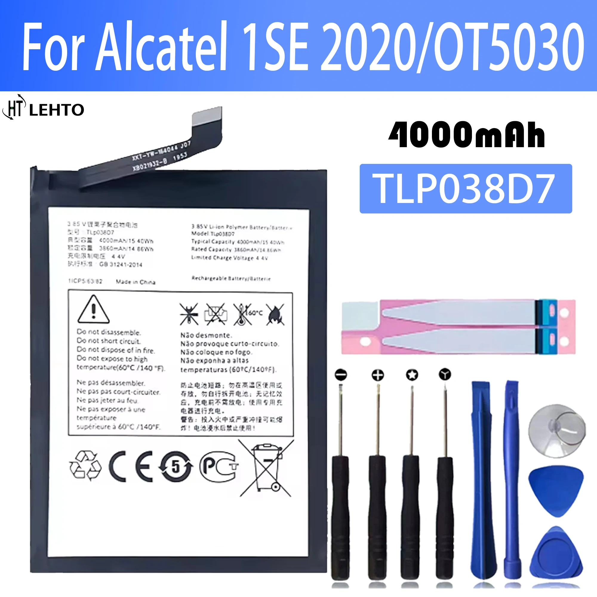 100% Новый оригинальный аккумулятор TLP038D7 для Alcatel 1SE 2020 OT5030 TCL 20Y + Бесплатные