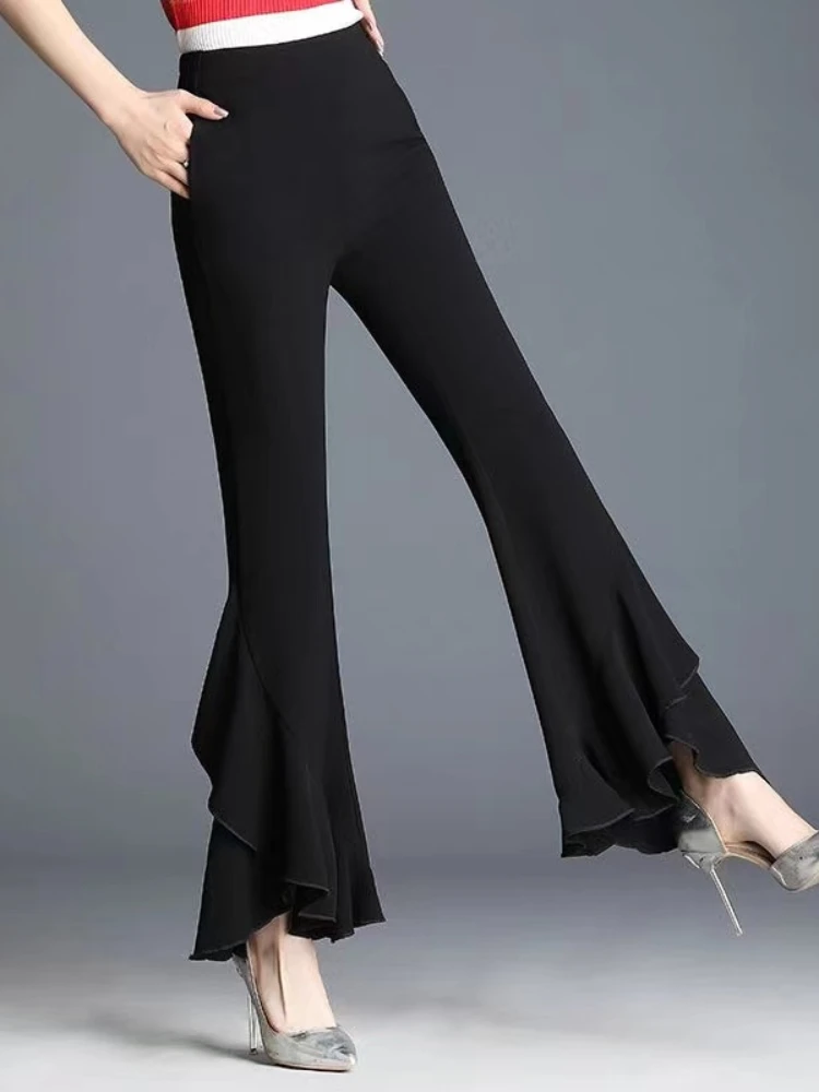 BONNTEE Женские брюки-клеш из хлопка и полиэстера