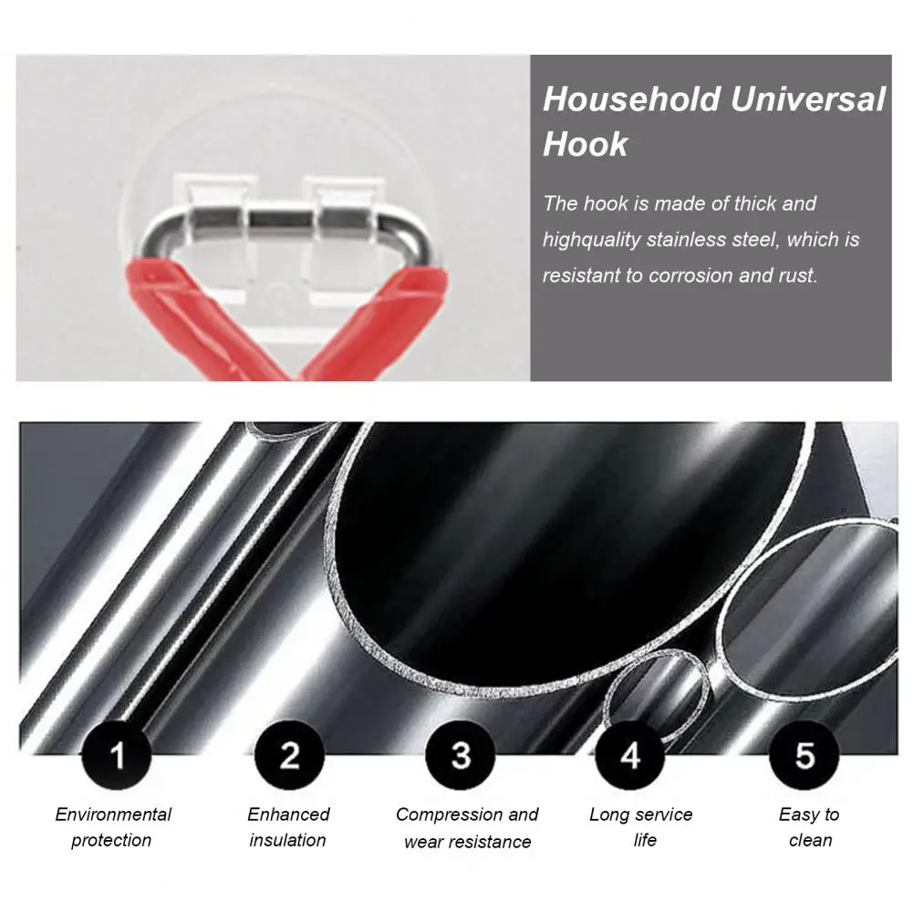 

Practical Mop Hook Moistureproof Traceless Easy to Install Broom Hook Household Supplies