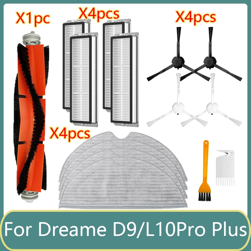 

For Dreame Bot L10 Pro / D9 Robot Vacuum Cleaner Accessories Hepa Filter Mop Cloth Main Side Brush Replacements For Home Clean