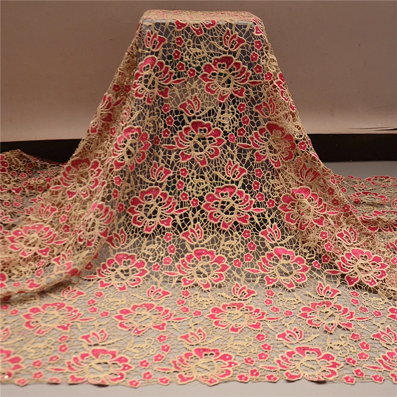 

Nigeria Lace Fabrics High Quality Mesh Lace Fabric with Beaded Stone Frech Tulle Lace Fabric for Wedding Dress 3L062002