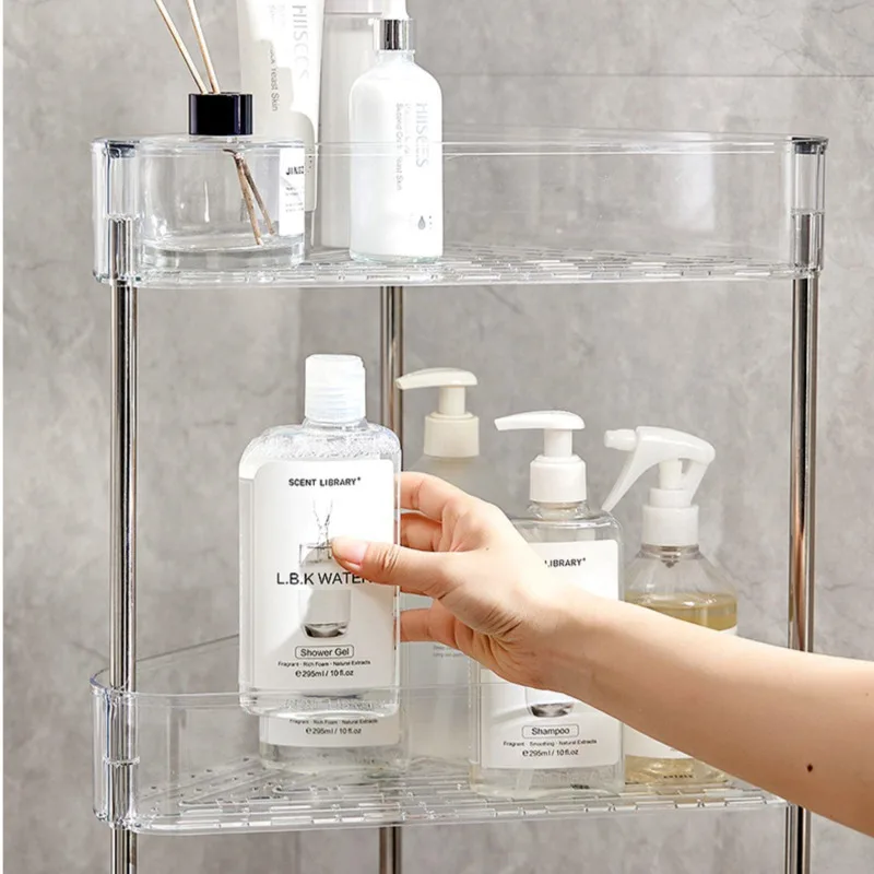 Угловая полка для хранения в ванной комнате тележка с раздвижными колесами