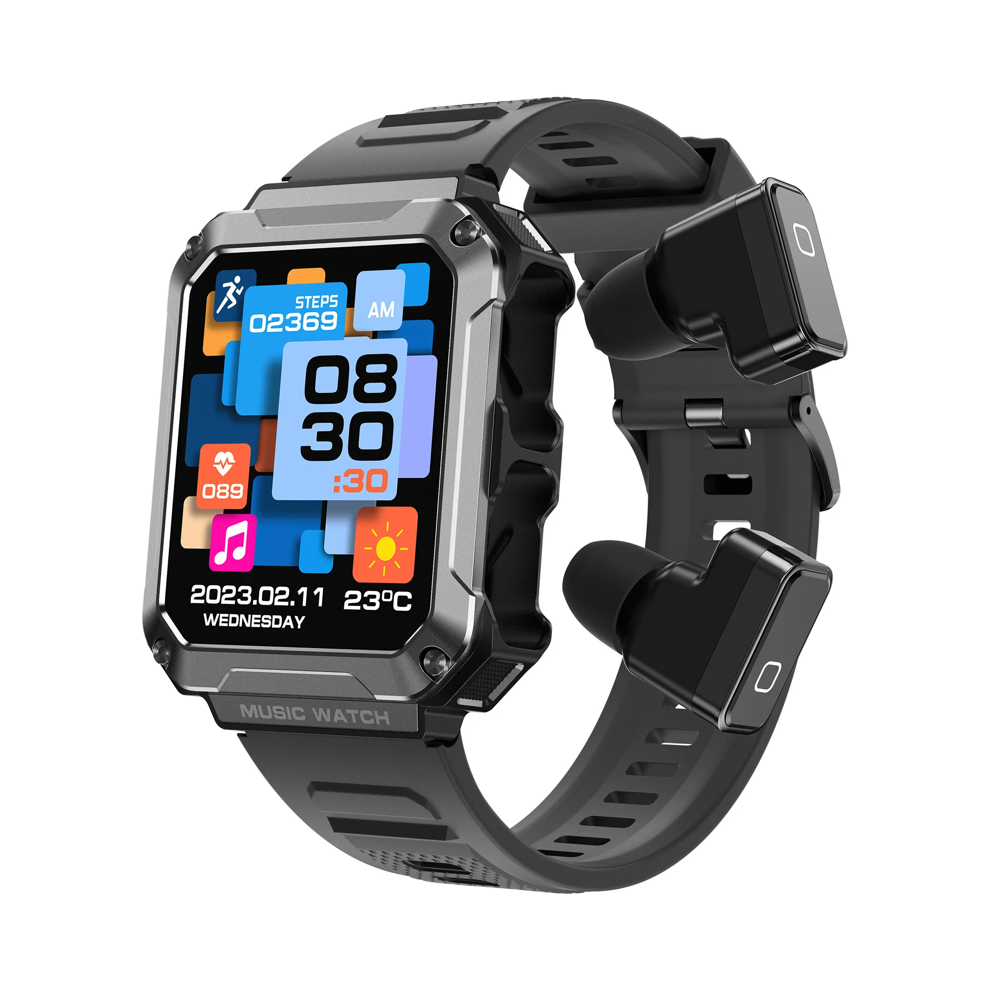 

2023 TWS Smart Watch Men 4G RAM Music Play Bluetooth Call Sport Smartwatch For Man 100+ Sport Modes 30 Days Standby 1.96 Inch