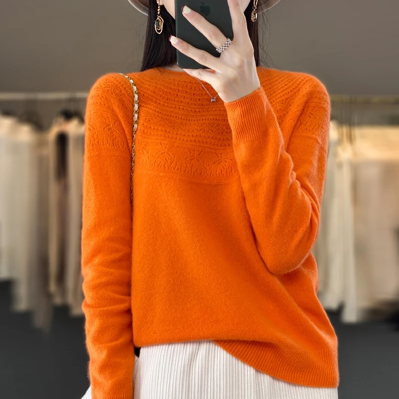 

2023 Autumn and Winter Women's Cashmere Sweater Women's Pullover Women's Knitted Cashmere Sweater Fashion Sweater Women's Top