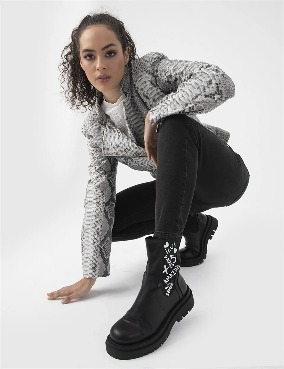 

ILVi-Genuine Leather Handmade Vedi Black Leather Women's Boot Women Shoes 2021 Fall/Winter