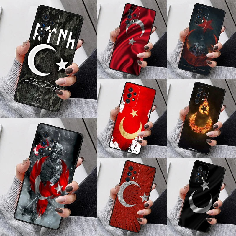 Турецкий флаг чехол для телефона Samsung Galaxy S23 S21 S20 FE S24 S22 Ultra Note20 S10 S9 S8 Plus A40 A52 A12 A13 A53