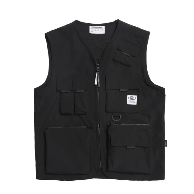 

Multi-Pocket Vest Men's Safari Style Sleeveless Jacket Streetwear Photography Vests Men Waistcoat Angling Vest