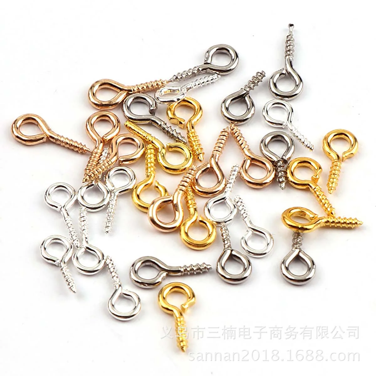 

200pcs Small Tiny Mini Eye Pins Eyepins Hooks Eyelets Screw Threaded Clasps Hooks Jewelry Findings For Making DIY 5 Colors