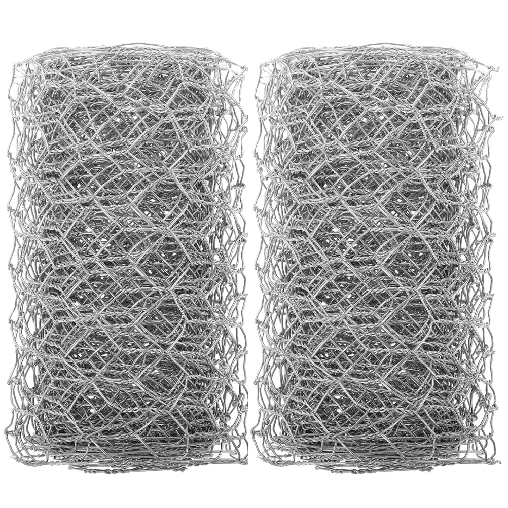

2 Pcs Hexagonal Barbed Wire House Decorations Home Chicken Mesh Netting Poultry Crafts Floral Arrangements Iron Rabbit Fence