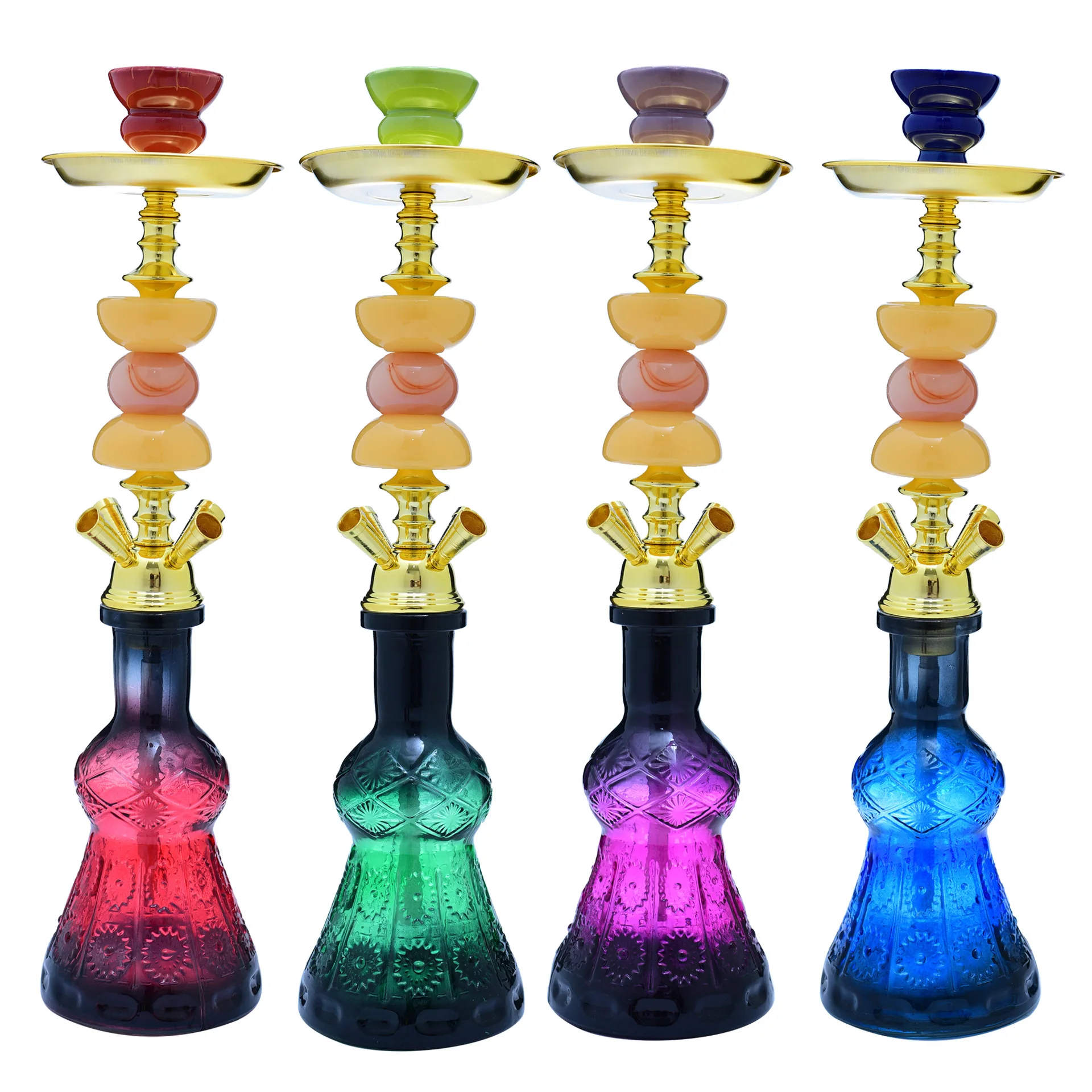 

2023 New 4 Pipe Hookah Set Water Bottle Bong For Smoking Portable Chicha Travel Shisha Hooka Accessories Complete Narghile Kit