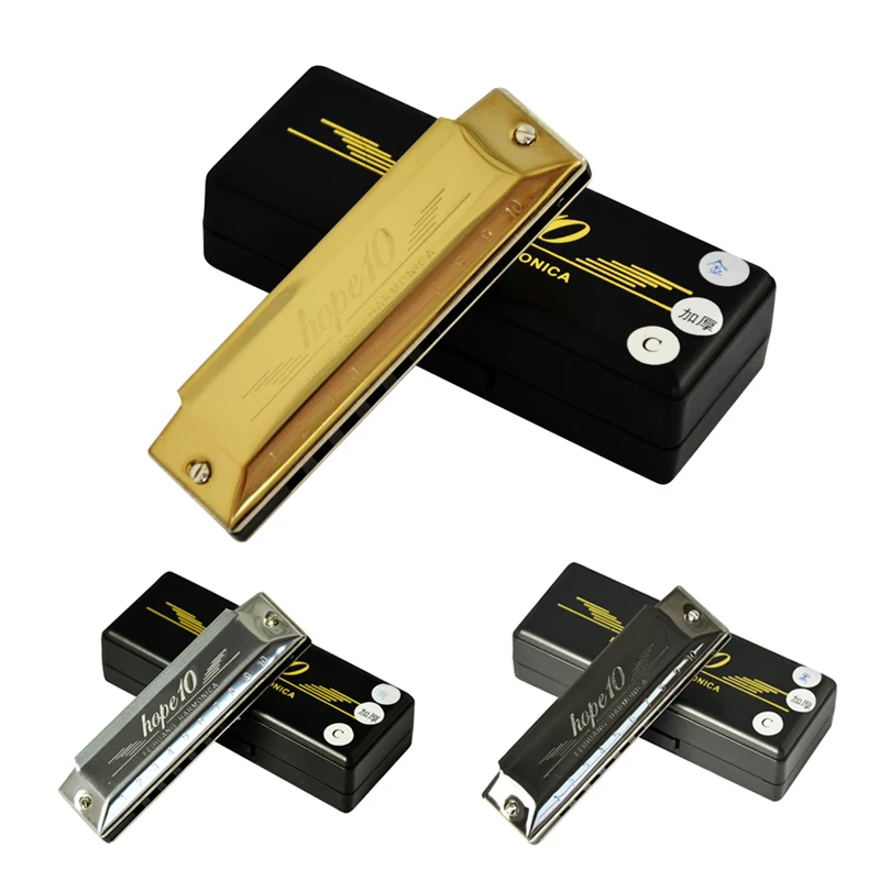 

Harmonica C Diatonic Key 10 Holes Blues Mouth Organ Jew's Harp Comb Gaita Keyboard Professional Musical Instruments Organizers