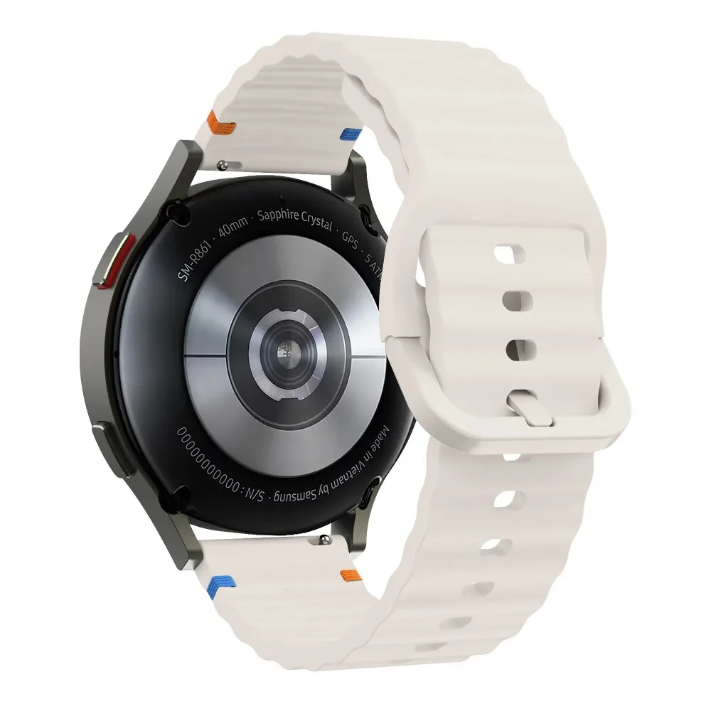 Фото Силиконовый ремешок Wave 18/20/22 мм для часов OPPO Watch X3/S/X3 Mini/Xiaomi Watch 5 S5-1, удобный браслет для часов Oneplus Watch 4/Lite/3 43 мм №5