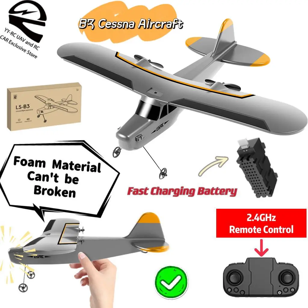 

Dron B3-Cessna Aircraft RC Foam Plane Toy 2.4G LED Lighting Radio Plane Remote Control Fighter Airplane Foam Boys Toys For Child