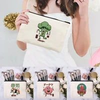 cosmetic bag wedding makeup bag portable toiletries storage bag pencil bag cute monster print organizer bag wallet clutch bag