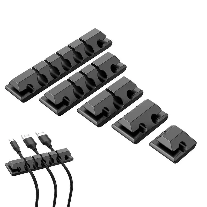 

Desk Cable Management Clips, 5 Pack, Self-adhesive, Cable Management, Cable Clip Cord Clip Cord Holder For Desk Car Home Office