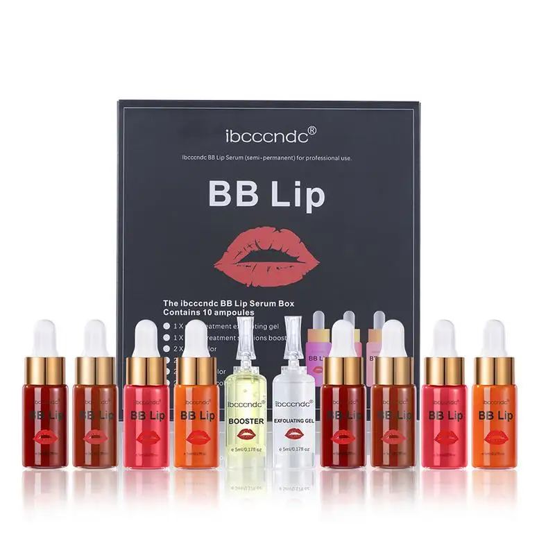 

New BB Lip Serum Kit Cream Semi Permanent Lip Makeup Ampoule Serum Essence of Beauty Salon for Moisturing and Dying
