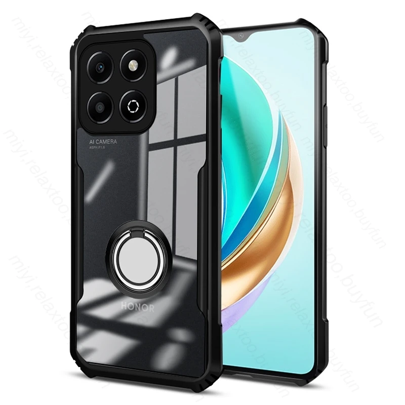 HonorX6b 4G Прозрачный акриловый чехол для Honor X6b Магнитный держатель Кольцо