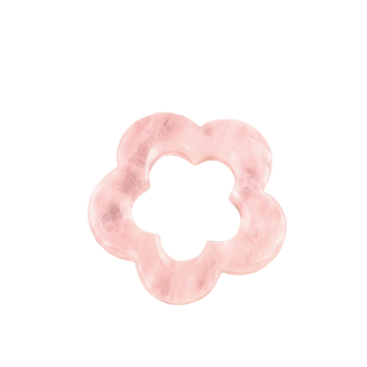 Кулон из розового кварца с цветком сливы 30 мм