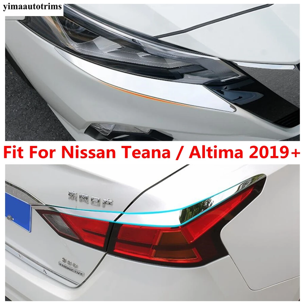 

Stainless Steel Front / Rear Light Lamp Eyelid Eyebrow Decoration Strip Cover Trim For Nissan Altima Teana 2019 2020 Accessories
